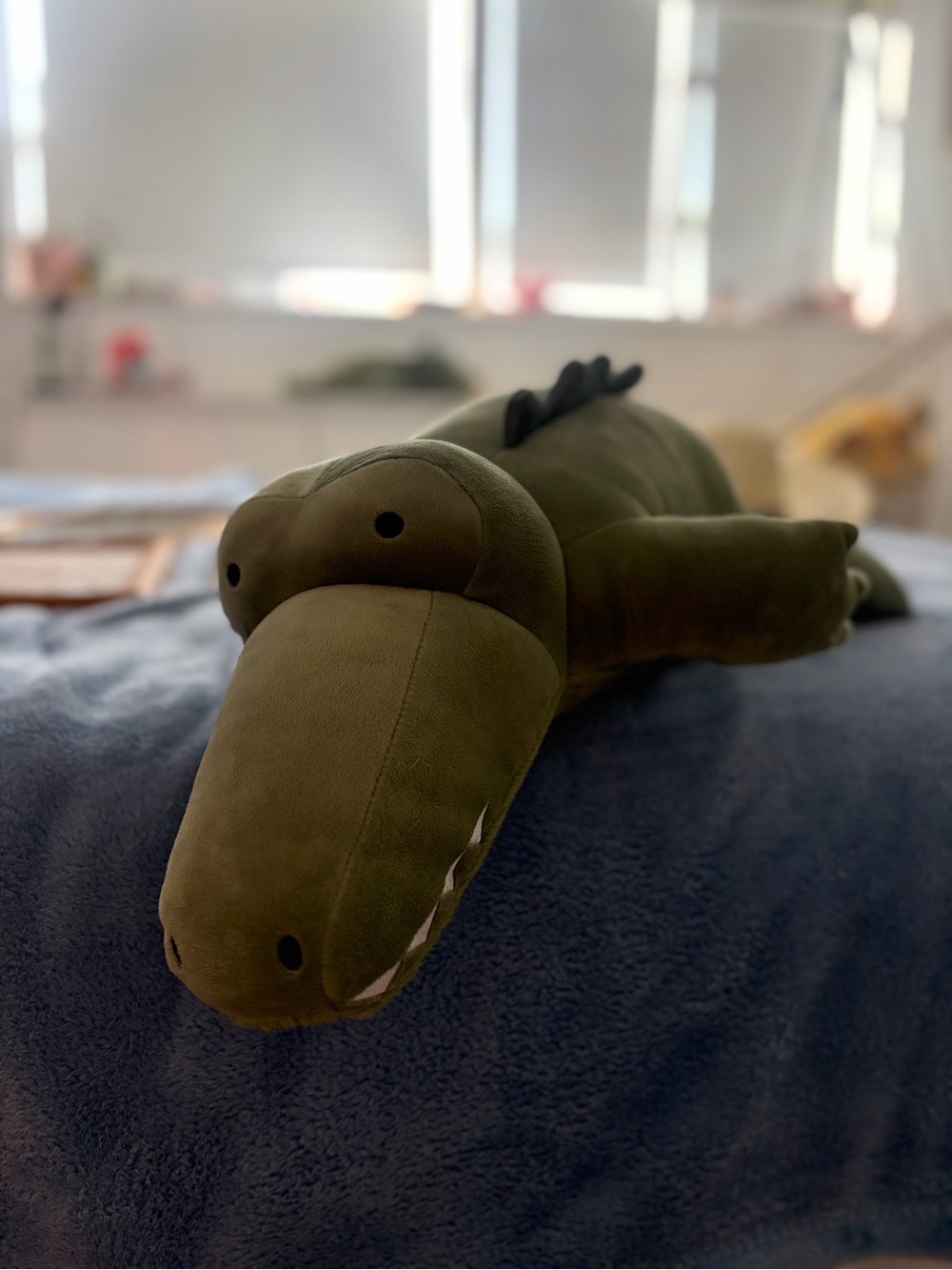 Pillowfort Olive Green Plush Alligator Toy